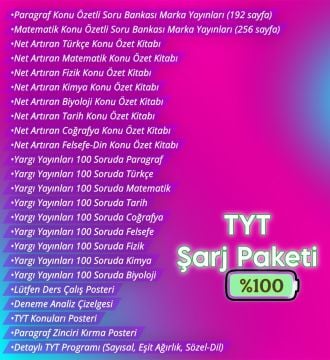 TYT ŞARJ PAKETİ