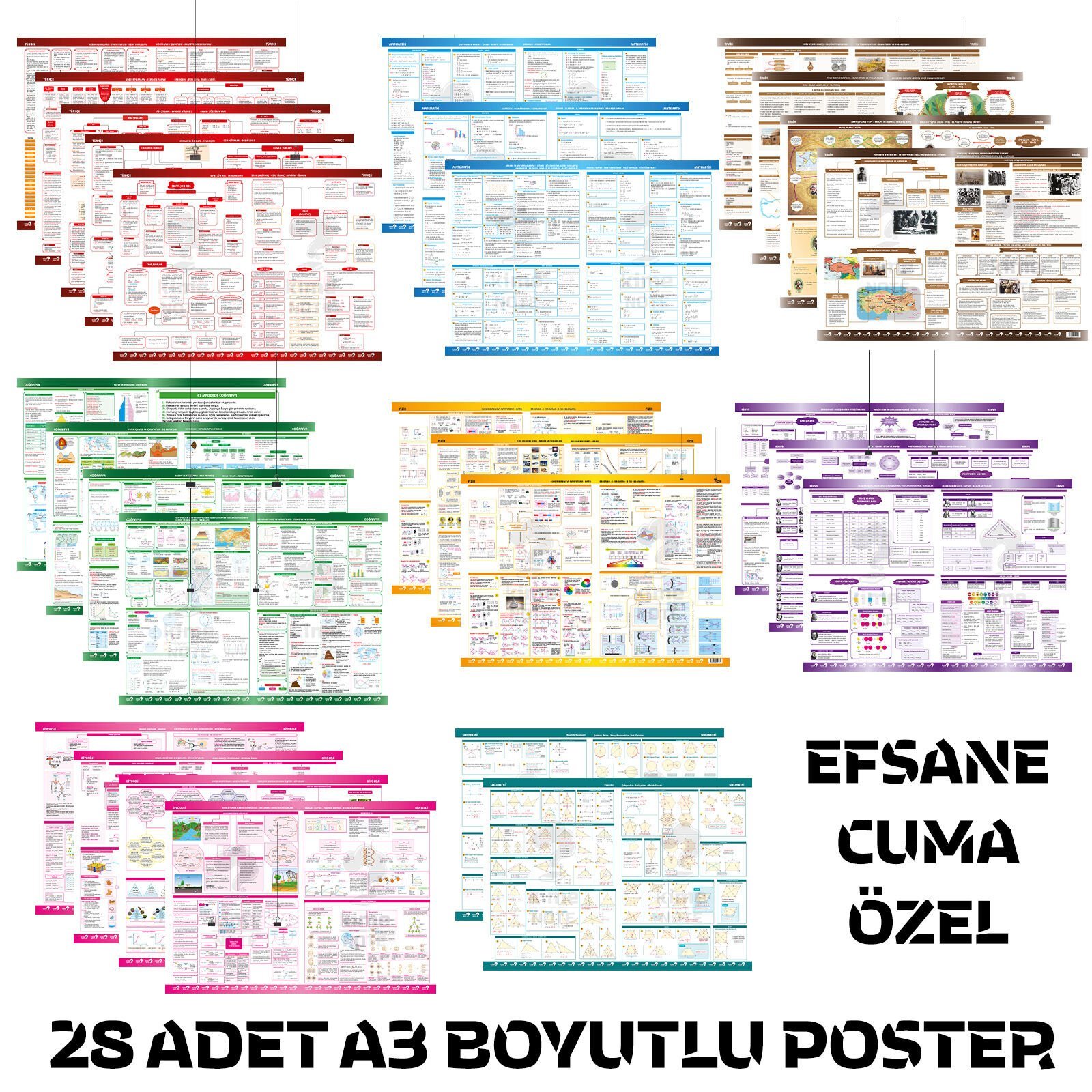 TÜM DERSLER TYT POSTER SETİ (EFSANE CUMA ÖZEL)