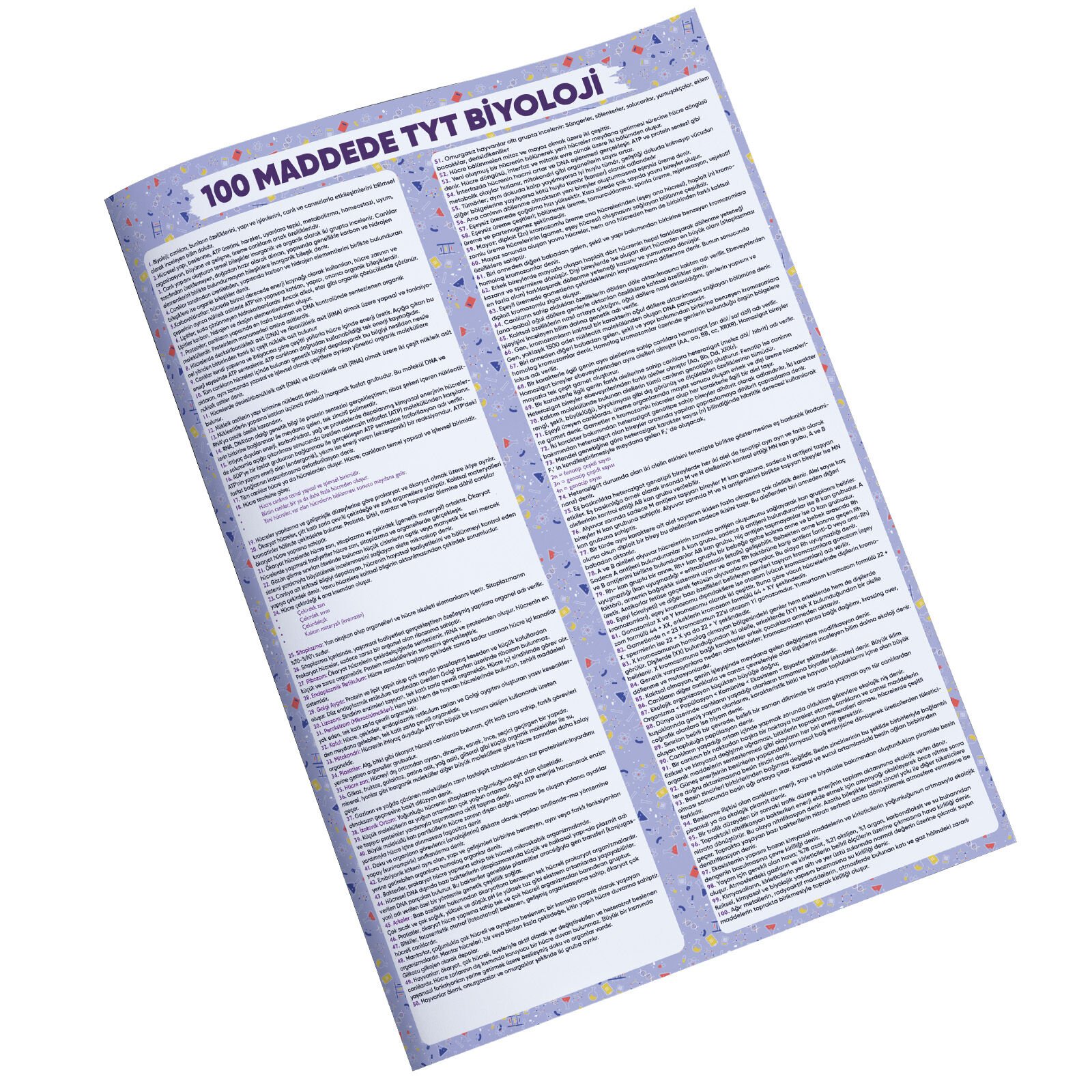 100 MADDEDE BİYOLOJİ
