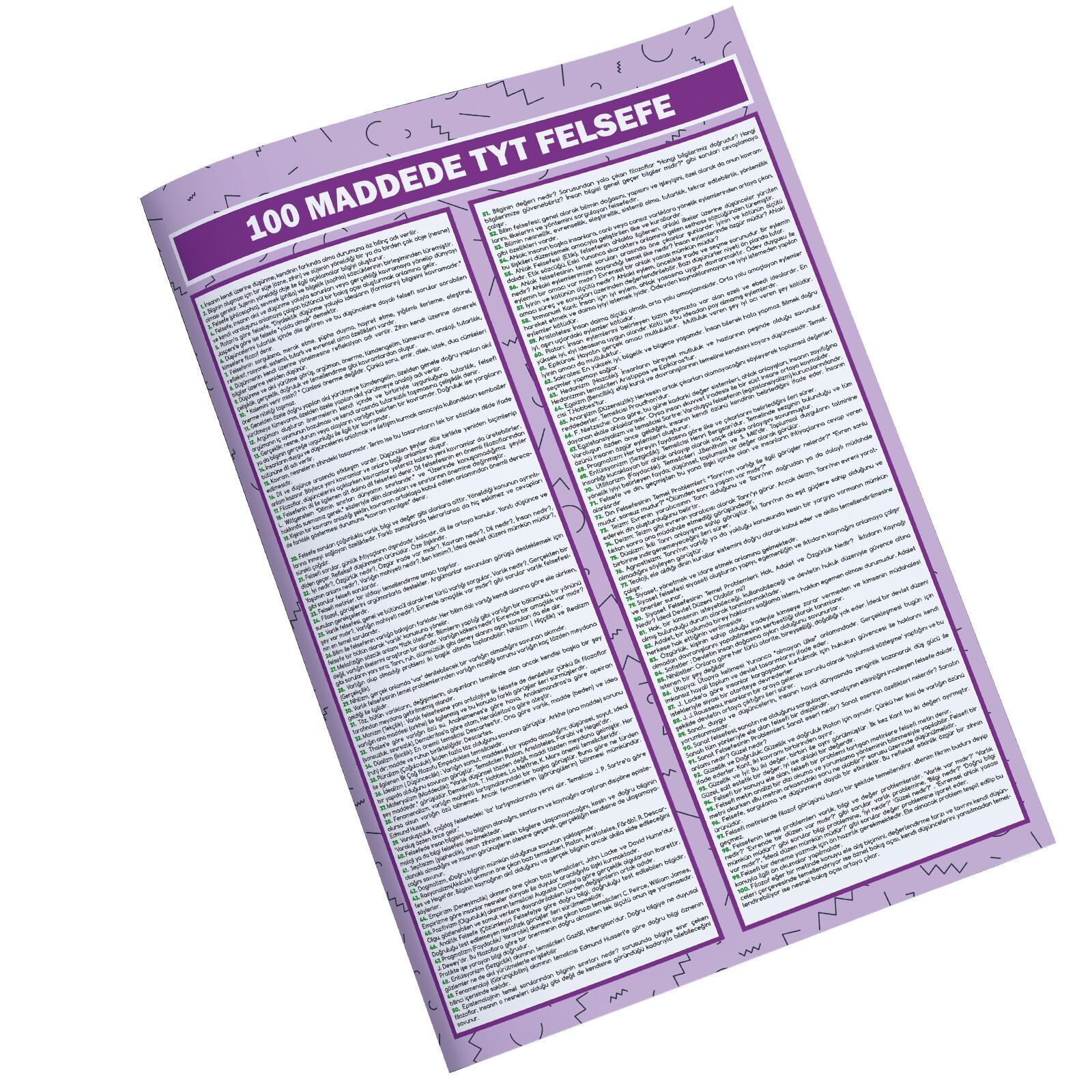 100 MADDEDE FELSEFE