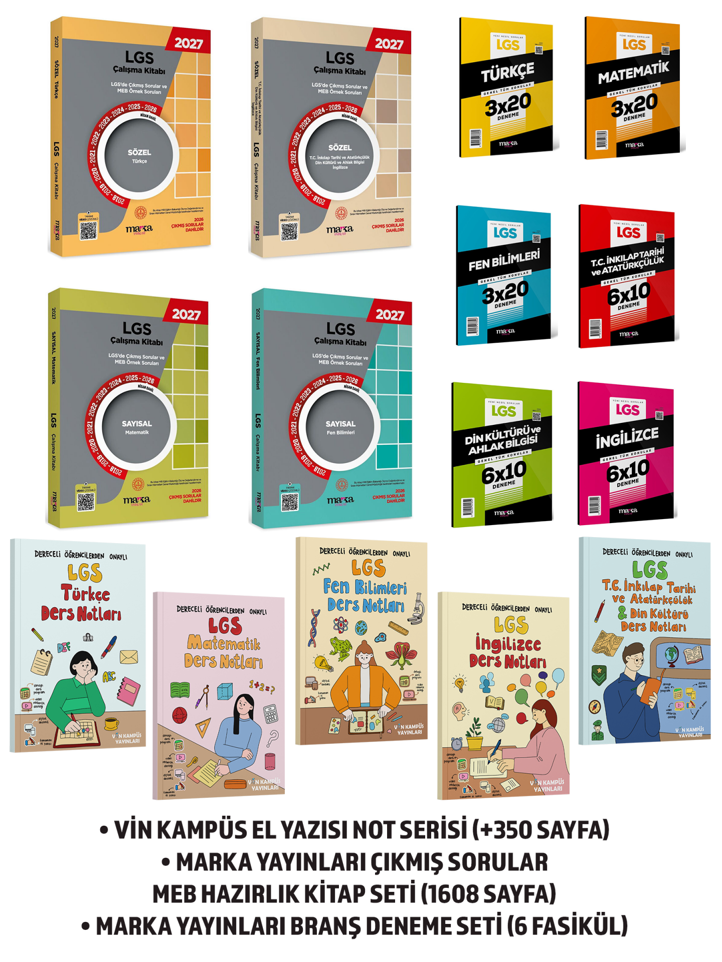 DEV LGS SETİ VİN KAMPÜS MEB ÇALIŞMA KİTABI ÇIKMIŞ SORULAR KONU ÖZET SERİSİ